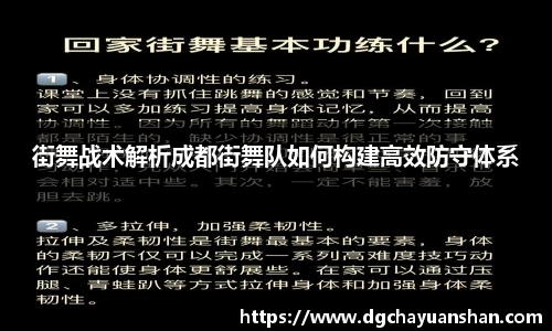 街舞战术解析成都街舞队如何构建高效防守体系